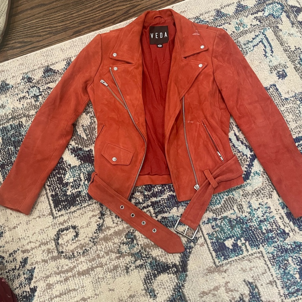 Veda Women's Bold Red Suede Jacket